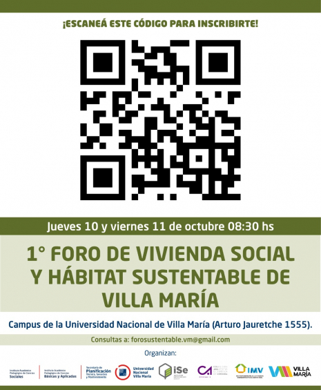 Villa María: Villa María será sede del 1º Foro de Vivienda Social y Hábitat Sustentable, que congregará a profesionales y estudiantes del sector
