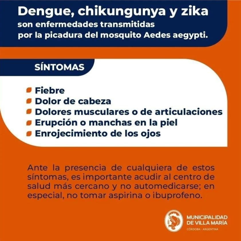 Villa María: Nuevo protocolo de aplicación por dengue