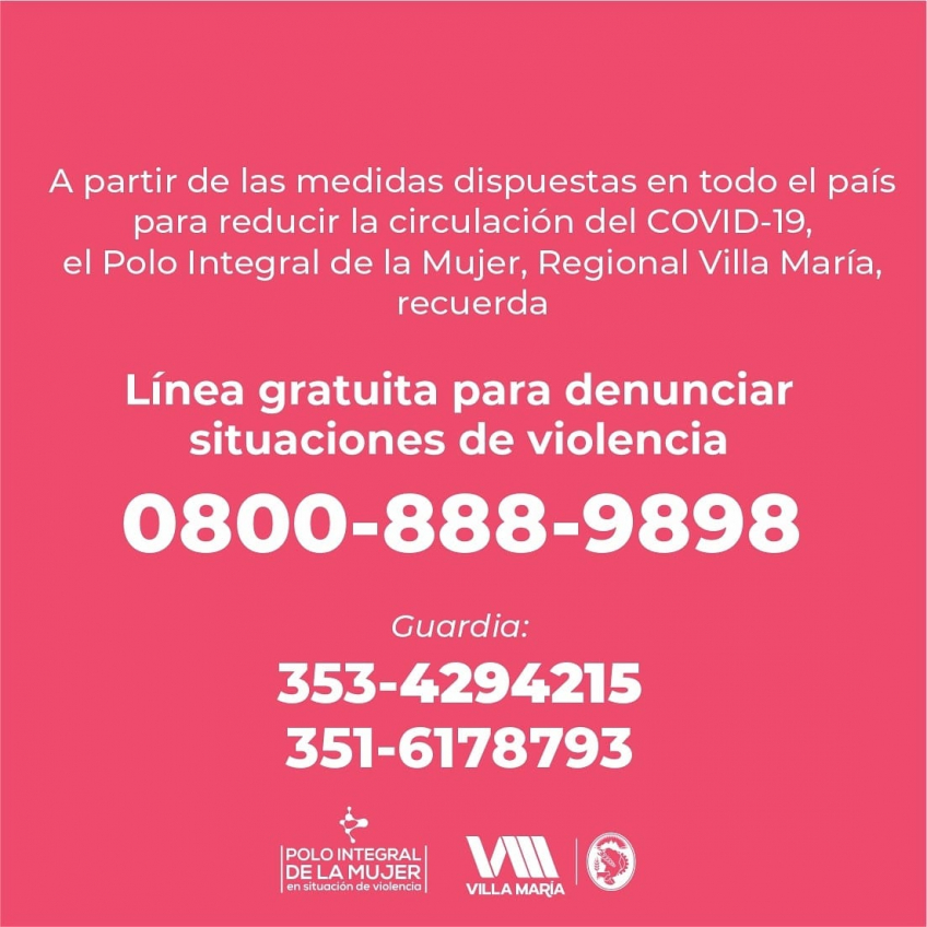 Villa María: El municipio y el Polo de la Mujer garantizan el acompañamiento a mujeres en situación de violencia