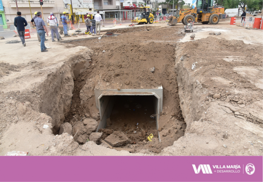 Villa María: Ya está habilitada la obra de desagües de bulevar Sarmiento desde calle 25 de Mayo, aliviando el escurrimiento de barrio Centro Este