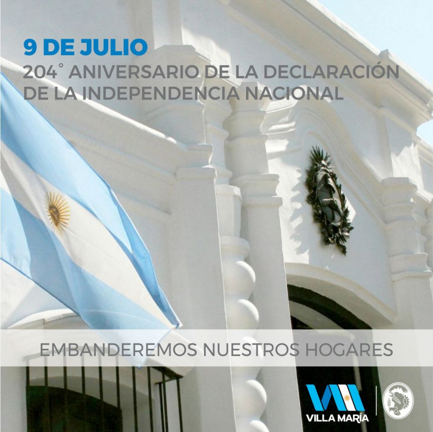 Villa María: Villa María recordará el 204º aniversario de la Independencia con un breve acto en plaza San Martín y el tradicional Tedeum en la Catedral
