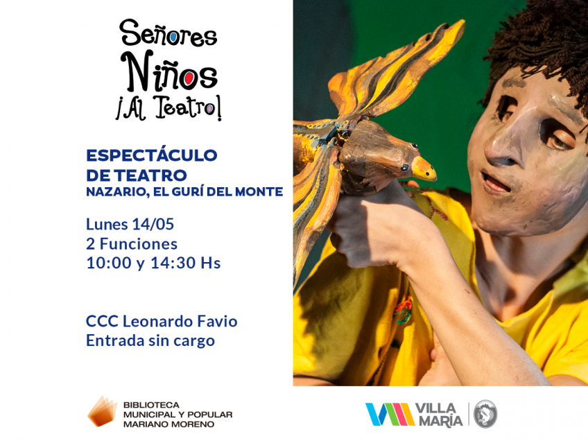Villa María: La Biblioteca Mariano Moreno será sede del Festival Internacional de Teatro con dos obras para niños y niñas