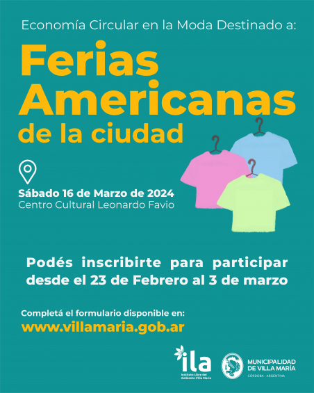 Villa María: Moda Sustentable: El Instituto Libre del Ambiente invita a participar de eventos de Economía Circular
