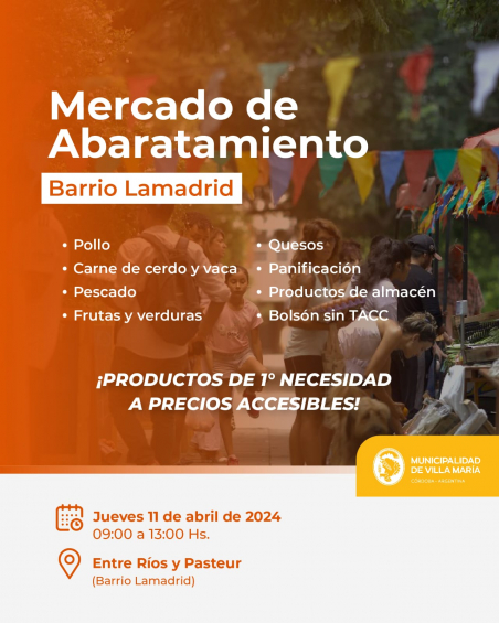 Villa María: El Mercado de Abaratamiento llega a barrio Lamadrid