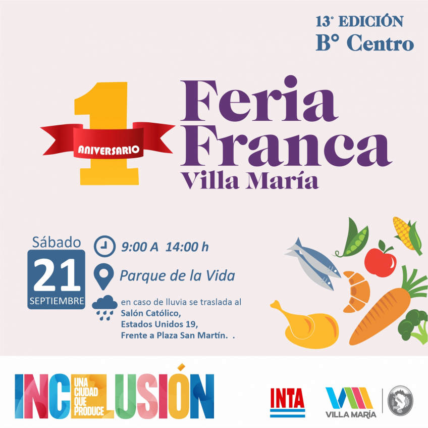 Villa María: La Feria Franca festeja su primer cumpleaños en el Parque de la Vida