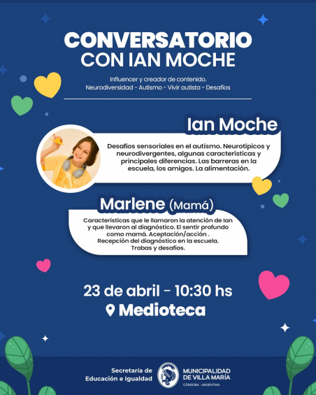 Villa María: Ian Moche en Villa María: El referente en autismo y neurodivergencia brindará una charla abierta